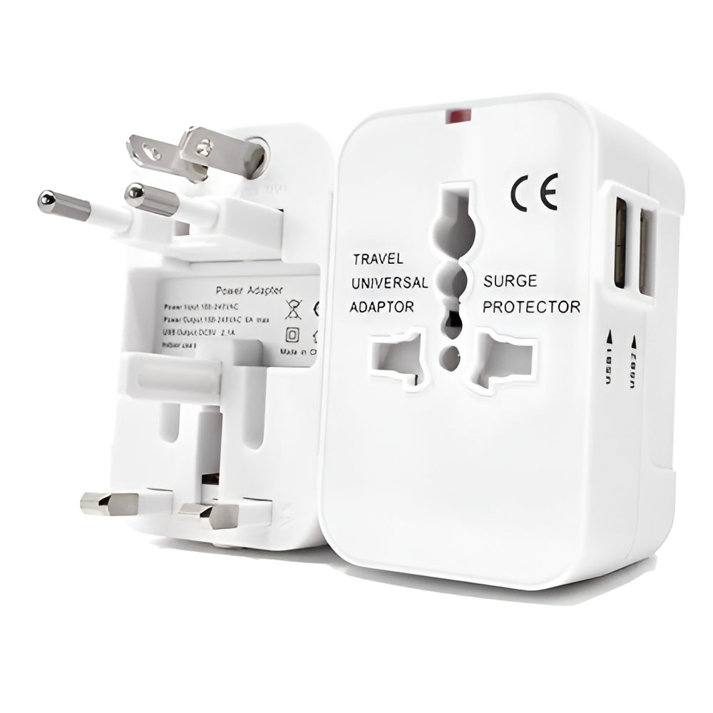 2 USB Universal Travel Adapter with Built in Dual USB Charger Ports Plug International Travel Adapter All in One Portable Travel Adapter
