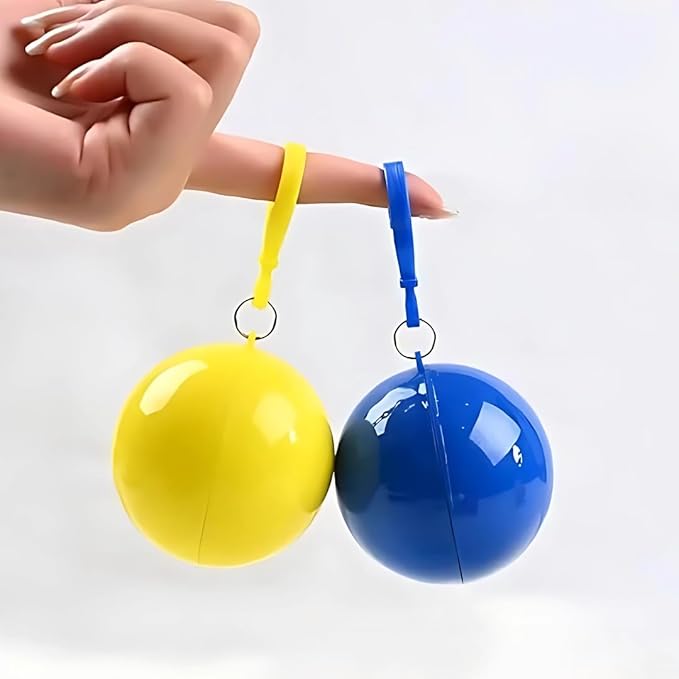 Emergency Disposable Rain Poncho – Clear with Foldable Ball Keychain