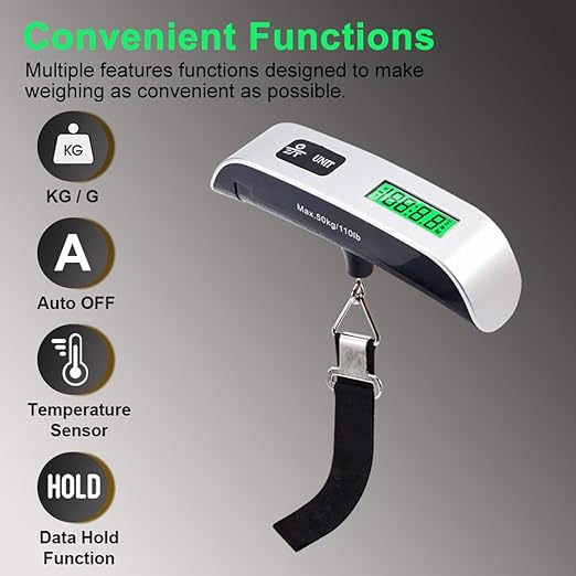 Electronic Portable Weighing Scale upto 50kg with Digital LED Screen