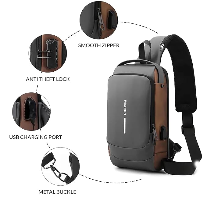 Niktej Waterproof Crossbody Sling Bag – Anti-Theft, Stylish & Travel-Friendly