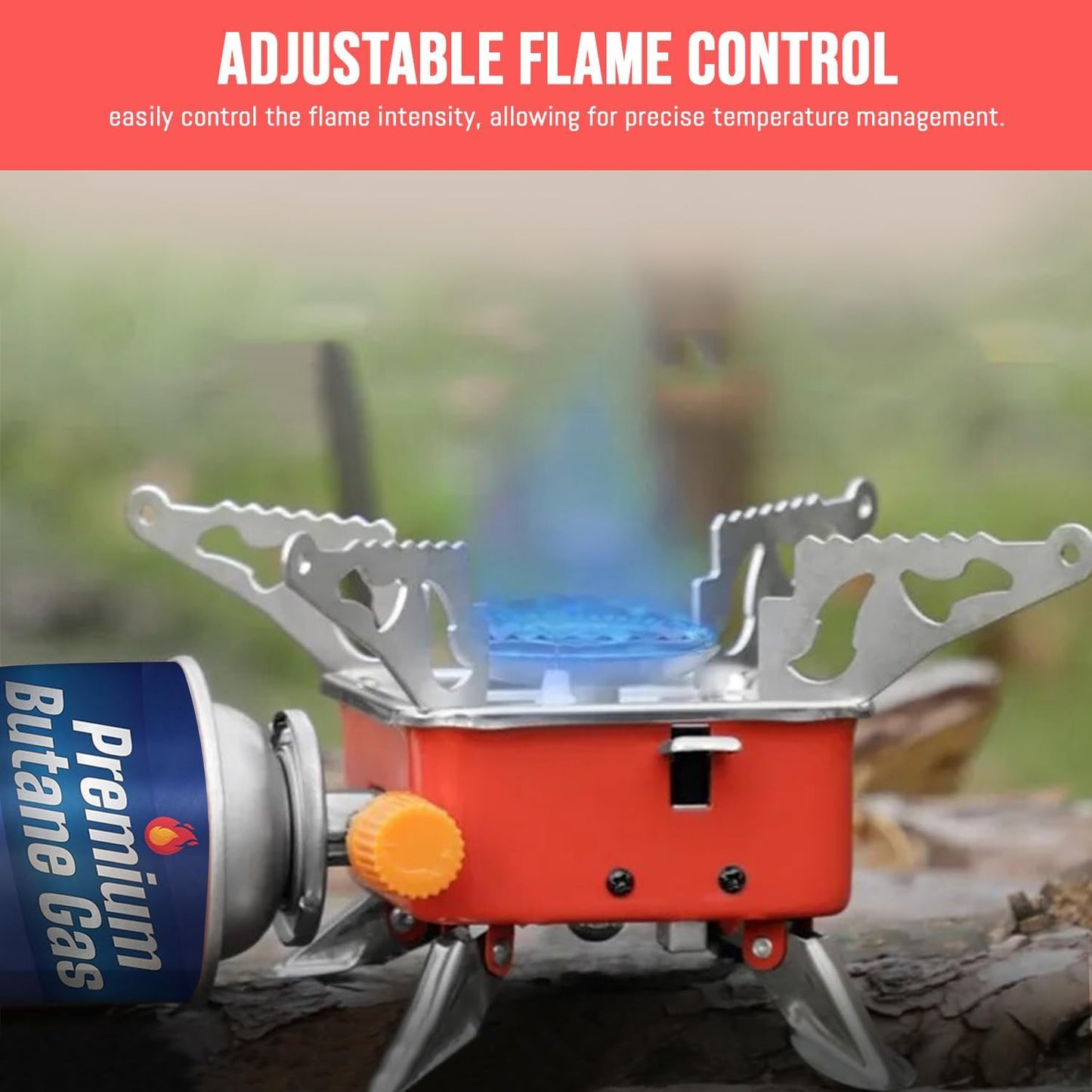 Portable Camping Gas Stove Kit (gas stove and butane gas cylinder) – Foldable, Lightweight & Travel-Ready