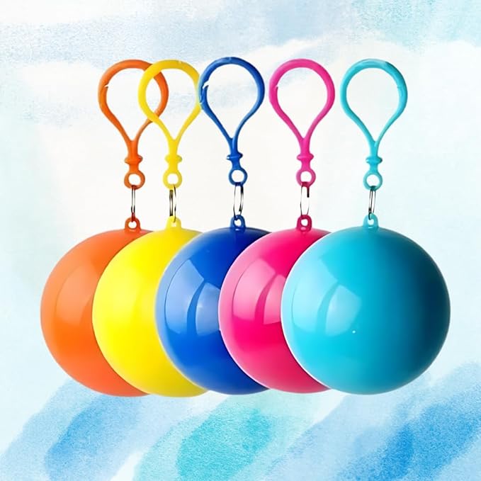 Emergency Disposable Rain Poncho – Clear with Foldable Ball Keychain