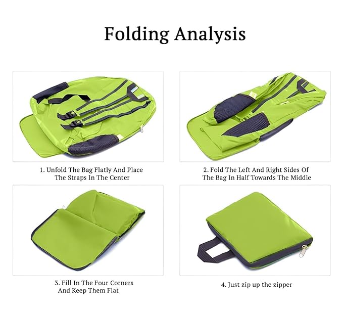 Outdoor Travel Foldable Backpack Waterproof Backpack With Mini Bag Stay-Clean Backpack for Camping, Hiking, Travelling, Outdoor Activities(Green)