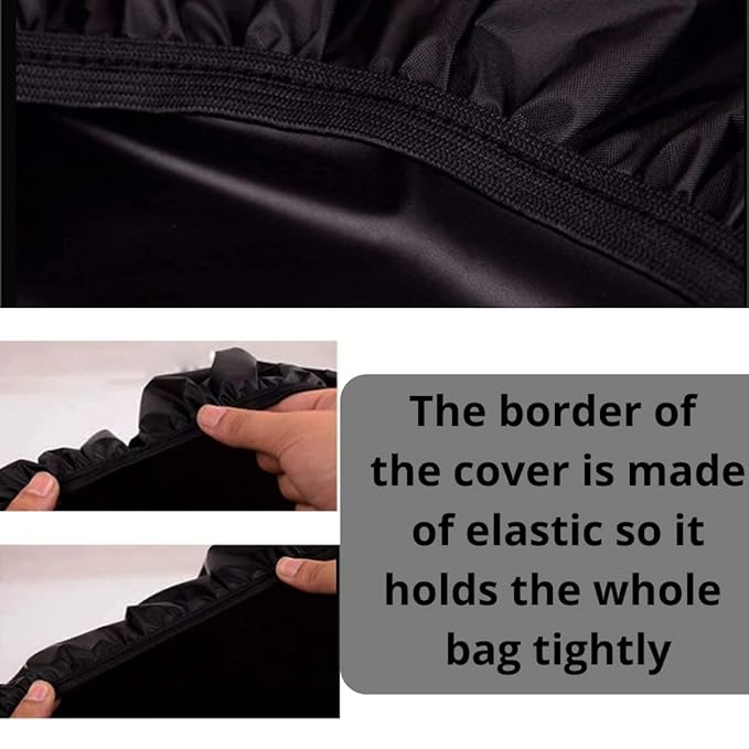Waterproof Rain & Dust Cover for Backpack with Elastic Adjustable & Pouch | Rain Cover for Laptop/School/College & Office Bag- black
