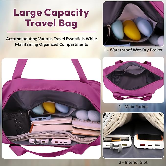 Foldable & Expandable 2-Layer Nylon Duffle Bag with Wheels – Waterproof Travel Luggage for Men & Women