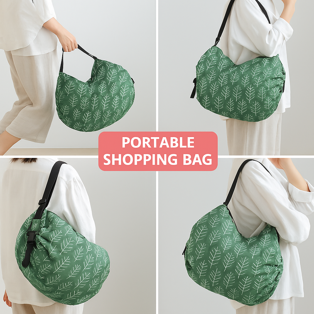 Unisex Foldable & Reusable Shopping Bag – Compact Travel Tote for Groceries, Daily Use & Outdoor Essentials
