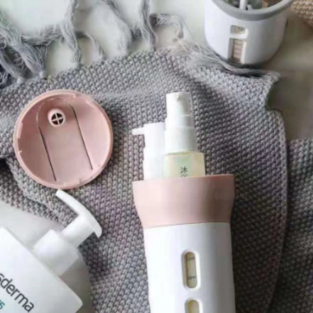 4-in-1 Travel Dispenser Bottle – Smart Refillable Toiletry Container for Shampoo, Lotion & Liquid Essentials